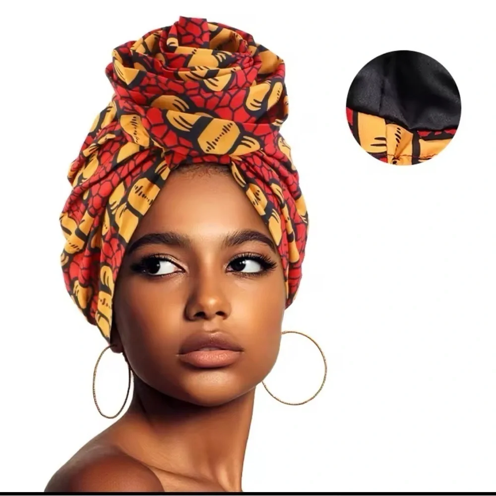 Vibrant Red and Yellow Headwrap